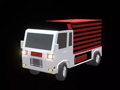 Realistic Truck 3D Model for Logistics Simulations Game Assets Low-poly 3D model