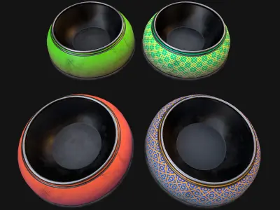 Food Bowl for Pet Dog Cat  Low-poly 3D model