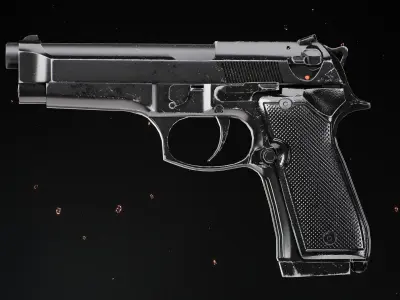 Beretta M9 Low-poly 3D model