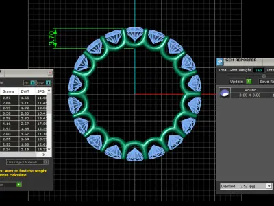 U Shaped Eternity Ring 3 point 8 mm stone size swiss 14 and EU54 3D print model