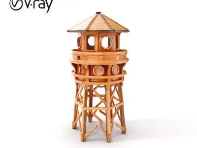 Wooden Lighthouse Tower model pack for Game and Architectural... Low-poly 3D model