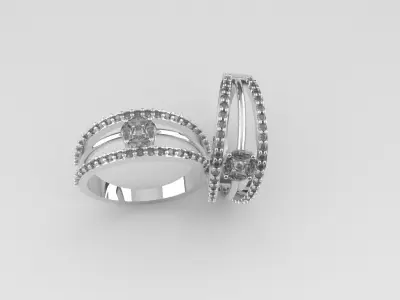 ring1 gold and diamond ring Free 3D print model