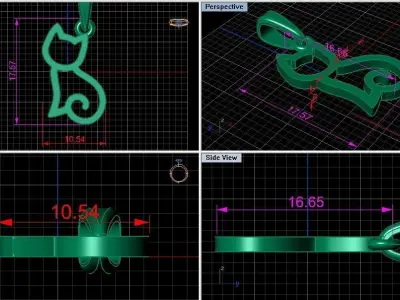 Pendant cat  3D print model