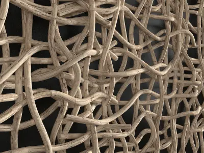 Branch crooked decor wall n1 3D model