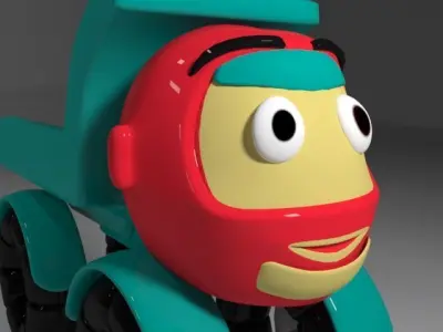 Cartoon Toy Car Low-poly 3D model