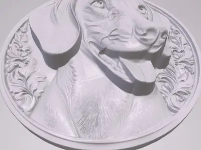 Dachshund 1 basrelief for 3D printing 3D print model