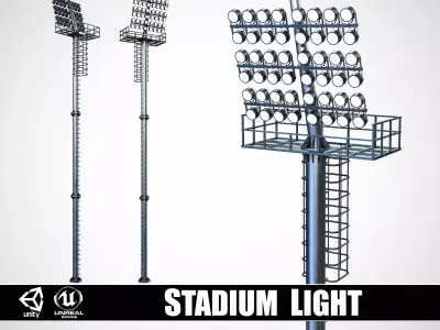 Stadium Light Tower Low-poly 3D model