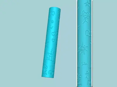 Texture Roll 26 - Kids Draw Negative - Fondant Decoration Maker 3D print model
