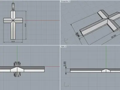 Cross model 301 3D print model