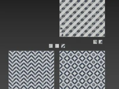 Auteur Diamond Sage Matte 9x9 Porcelain Tile Pattern 1 3D model