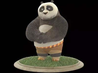 Kung fu panda Po Low-poly 3D model