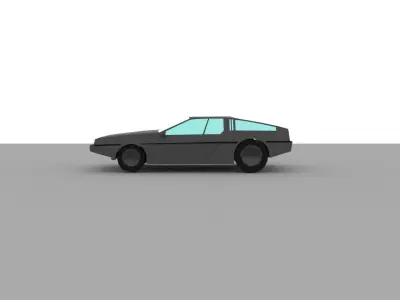 Auto low poly car 3D model