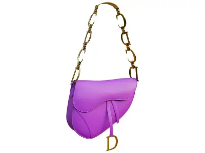 Luxury Saddle Style Bag 3D Model-Leather Handbag with Variations 3D model