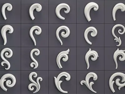 175 Ornament Brushes 4K Alphas and 3D Models- VOL 06 3D model
