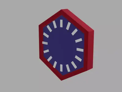Clocks military badge Free low-poly 3D model