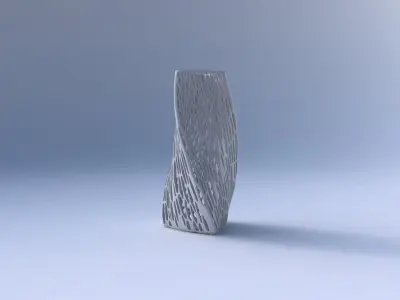 Vase twist triangle with fine organic lattice 3D print model