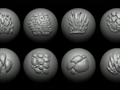 Zbrush and Blender - 40 Dragon VDM Brush 3D model