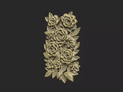 Roses cluster branch thorn love luxury romantic  3D print model