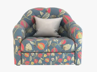 Capitone unpholstered chair 3D model