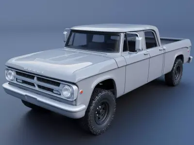 Dodge W200 Power Wagon Crew Cab 1970  3D print model