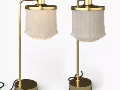 Hans Agne Jakobsson Brass and Silk Cord Table Lamp 3D model