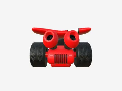 Cartoon Kart A01 Red - Vehicle Racing Design Low-poly 3D model