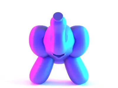 Elephant Balloon Decoration Props Second Life toy 3D print model