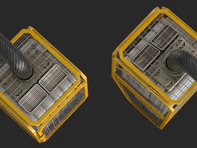 Sci Fi Device Generator Battery v3 Low-poly 3D model