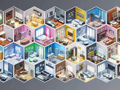 Interior 5 Low-poly 3D model