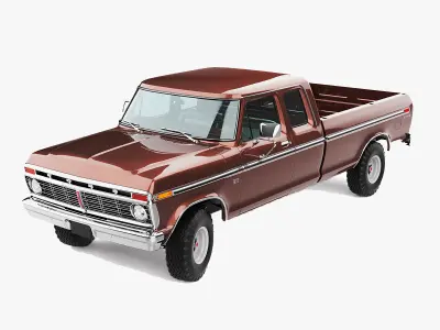 Pickup F250 Super Cab Mk2 1973 1976 1978 3D model