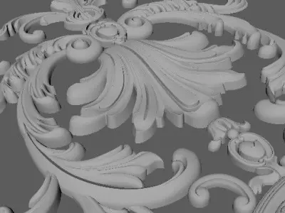 Central decor ornament for furniture 3D model 1046