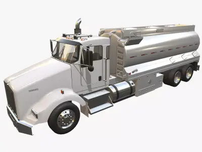 Kenworth T800 Fuel Truck Low-poly 3D model