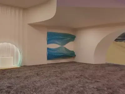 Modern Showroom Interior and Exterior Complete 3D Low-poly 3D model