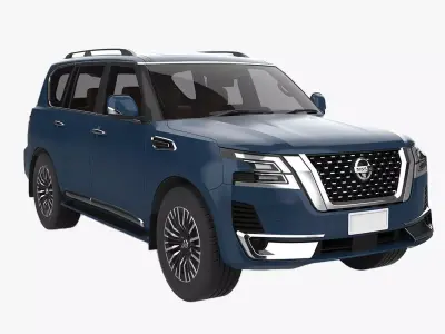 Nissan Patrol Dark blue Low-poly 3D model