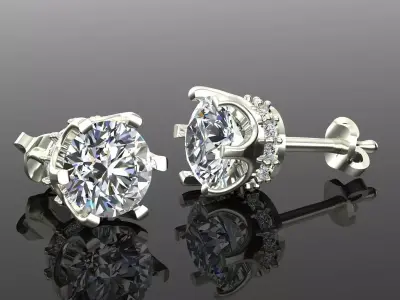 Women Diamond Earrings 3D print model