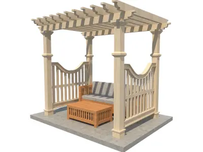 Pergola 6  Low-poly 3D model