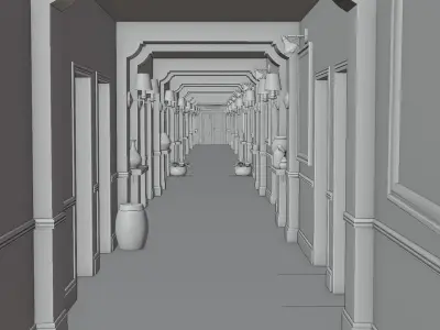 Hotel Corridor 3D model