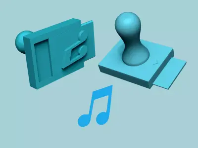 Stamp 60 - Music - Fondant Decoration Maker Toy 3D print model