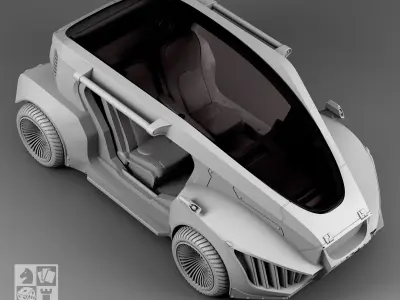 A futuristic car without doors 3D print model