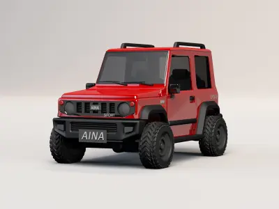 Rigged 3 Off road SUV car models  Low-poly 3D model