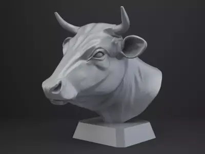 Cow Bust - Animal Figurine 3D print model