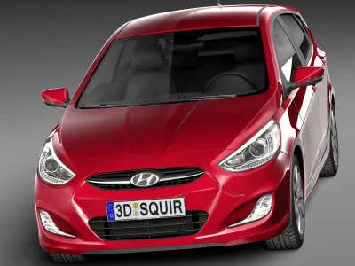 Hyundai Accent Hatchback 5-door 2015 3D model