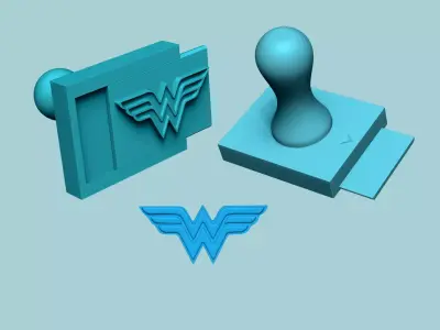 Stamp 75 - Wonder Woman - Fondant Decoration Maker Toy 3D print model