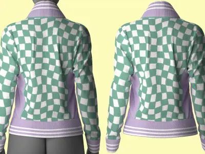 Retro Sport Jacket Fitted to Gen8 Body Mesh 3D model
