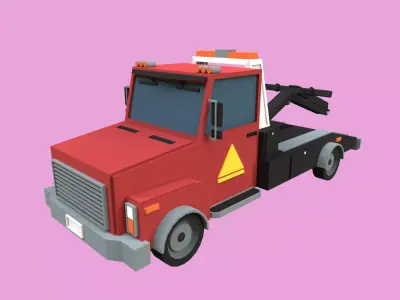 Lowpoly Tow Truck Low-poly 3D model