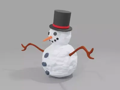 Snowman High Poly - Boneco de Neve Low-poly 3D model