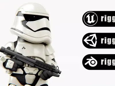 IMPERIAL TROOPER Rigged for Unreal Engine - Unity - MIXAMO  3D model