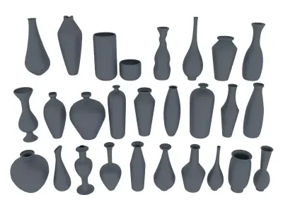 27 SIMPLE VASES Low-poly 3D model