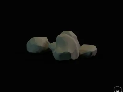 stylized PBR Rocks Free low-poly 3D model