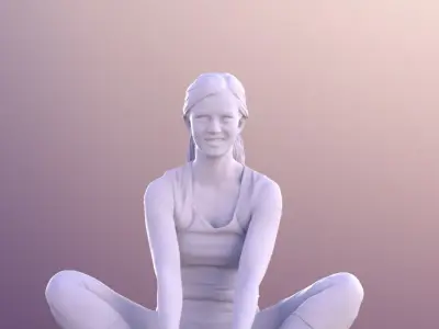 Nadin 10647 - Athletic Woman Sitting In Yoga Pose Low-poly 3D model